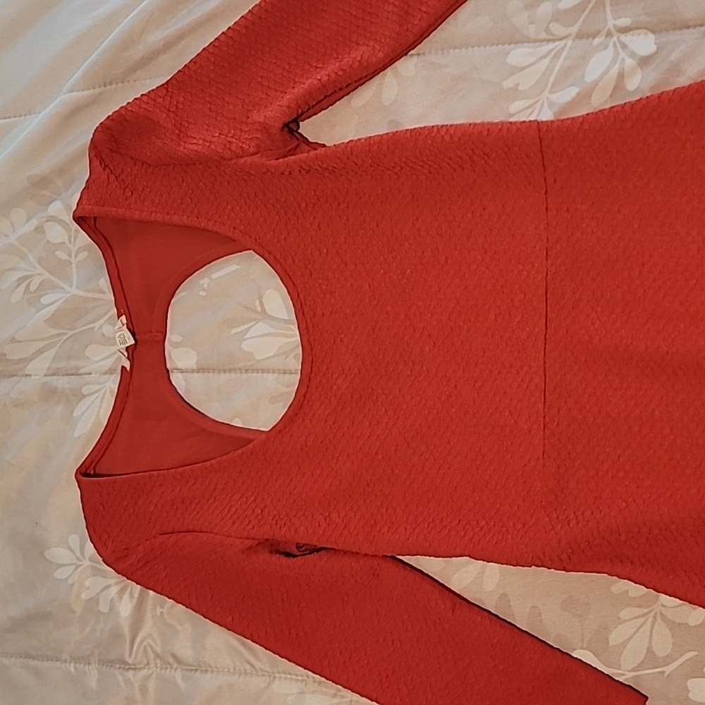 Red cut out midi dress